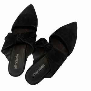 Jeffery Campbell Charlin black suede bow mules 8M